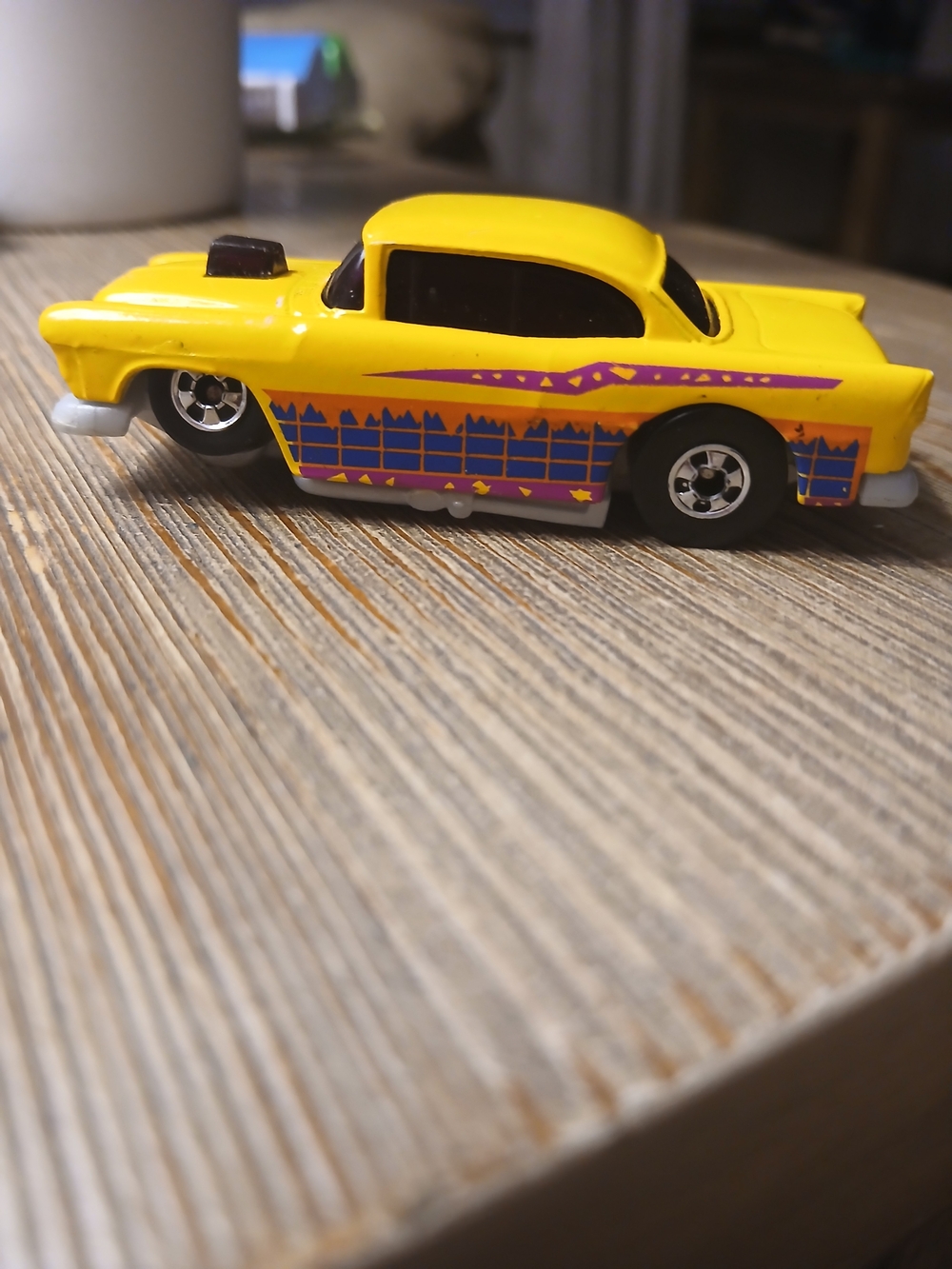 Vintage 1978 Hot Wheels ’55 Chevy – Yellow with Pink/Blue Graphics